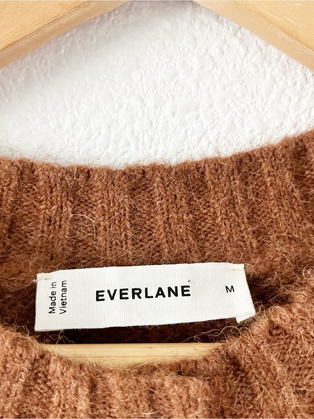 Everlane Alpaca Blend Brown Crewneck Button Front Soft Knit Cardigan Sweater - Picture 3 of 9